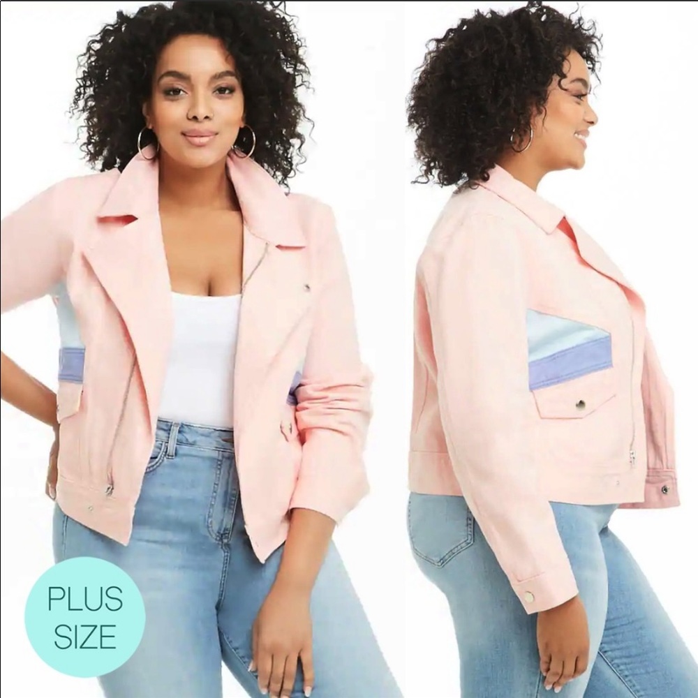 Forever 21 Plus Color Blocked Denim Jacket - Picture 2 of 11